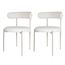 1 Kit 2 Cadeiras Serena Rivatti 54 cm -Largura- Estofado em Boucle Off White e Base em Aco Areia